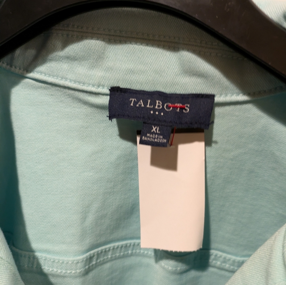 Talbots Stretch Jean Jacket   XL color Teal - Picture 10 of 16